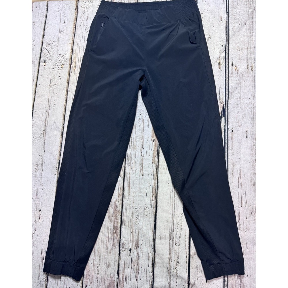Athleta Brooklyn Ankle Pants Joggers Women's 4 Black Stash Pocket Nylon Stretch